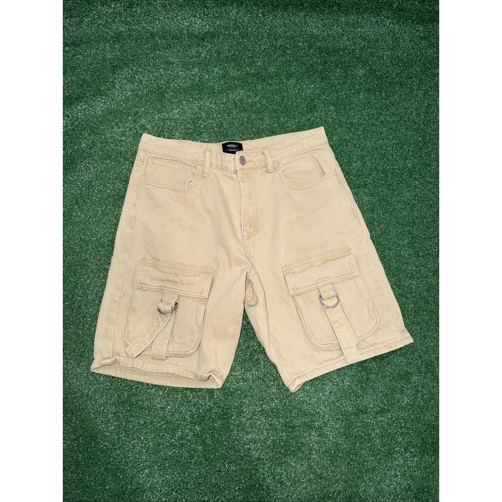 Forever 21 Tan Cargo Shorts Men's Size 33 Streetwear Utility Pockets
